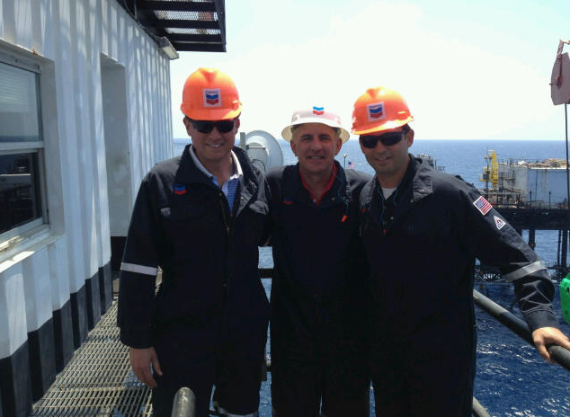 ISN CEO Joseph Eastin and president Brian Callahan visits offshore hiring client.
